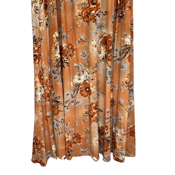 BIANCHI Vintage Orange Floral Print Maxi Dress - Picture 5 of 12